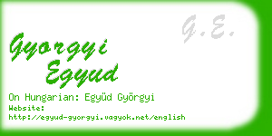 gyorgyi egyud business card